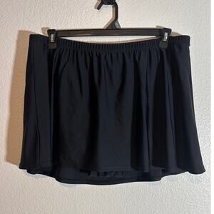 Swimsuits For All Plus Size 24 Black Swim Skirt Built-in Panty Modest Vacation